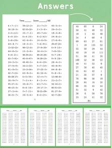 1000以內加減法練習本，混合運算數學練習附答案，快速計算訓練工作表，學校與居家學習用品，學生文具，返校季，聖誕新年禮物，適合男孩女孩 - 彩色 - 查看 6