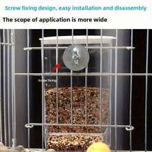 Automatic Bird Feeder & Waterer Set - Transparent Seed Container, Easy-To-Feed Cage, Suitable For Parrots, Parakeets, Lovebirds, Canaries - Multicolor - View 5