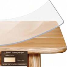 1pc Transparent PVC Tablecloth, 1.5mm Thick - Oil-Proof And Easy To Clean, Suitable For Dining And Parties, Perfect For Home And Kitchen - Transparent-1.5mm - View 20