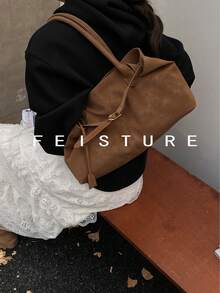 1 Túi xách nữ có dây đeo trang trí dung tích lớn, Túi tote thời trang có khóa từ, Thích hợp cho bé gái, quý cô, sinh viên đại học, chuyên gia trẻ, Tuyệt vời cho công việc, kinh doanh, đi làm, đi học - màu nâu - Xem 9