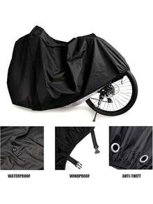 PUBAMALL Funda de Bicicleta - Resistente al Agua y Anti-- Cubiertas de Almacenamiento para Bicicletas de montaña y Carretera - Negro - Ver 9