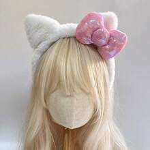 Tom's Cat Ear Plush Headband, S Casual Photo Hair Accessories, Headband With Bow, Polyester Fiber, Suitable For All Seasons Valentines,Hairband,Hair Hoop Headbands ,Head Piece - Nhiều màu - Xem 11