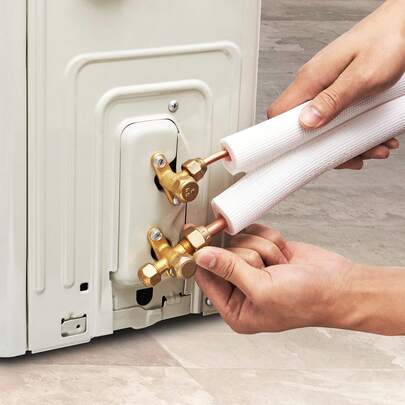 Juego de líneas minisplit   de 25 pies, tubos de cobre de 1/4" y 1/2" de diámetro exterior y aislamiento de triple capa, para equipos de bomba de calefacción o refrigerante de aire acondicionado minisplit y HVAC con tiras envolventes.