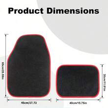 4件套通用防刮汽车脚垫，耐用汽车内饰配件，适用于所有车型 - 彩色 - 查看 3