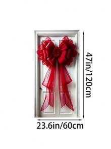 1 Stück großer roter Weihnachtsschleifen, festlicher Weihnachtsstil, kann an der Haustür für Weihnachtsdekoration im Haus, Valentinstag Party Eingangsbereich Dekoration und Winterdekoration an der Tür aufgehängt werden. Es ist eine beliebte Feiertags-Dekoration zum Dekorieren der Haustür.
