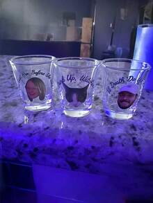 CUSTOM Photo Shot Glass, Custom Shot Glass With Picture On, Personalized Favors For Birthday Party, Wedding Face Shot Glasses, Funny Tequila Shot Groomsman Gift, Multi-Functional, Durable, Ornamental, Reusable, Exquisite, Stylish, High-Quality, Colorful, Modern, Custom, Personalized, Unique, Ideal Gifts For Him, Tea Room, Home, Garden, Office,