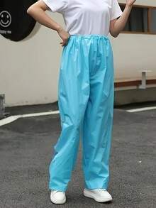 加厚可重复使用雨裤，适合骑行、户外旅行、徒步和露营，便携式成人雨裤，露营装备，露营必备品 - 彩色 - 查看 4