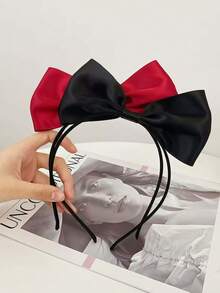 1件装女士简约优雅纯色双层蝴蝶结发带，发箍，发圈，发饰，头饰 - 彩色 - 查看 9