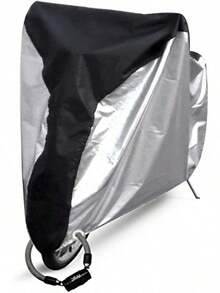 PUBAMALL Funda de Bicicleta - Resistente al Agua y Anti-- Cubiertas de Almacenamiento para Bicicletas de montaña y Carretera - Plata y negro - Ver 11