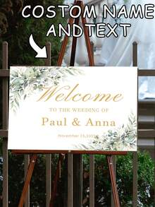 1pc Customized Engagement Party Sign, Engagement Welcome Sign, Birthday Party Sign, Graduation Party Sign, Engagement Decor, Engagement Party Decor, Engagement Sign, Birthday Sign, Graduation Sign - Multicolor - View 5