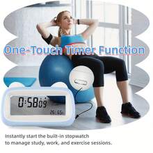 可爱3D猫耳数字闹钟 - 透明液晶显示屏，实时显示天气/温度/湿度，一键定时器，设置简单，轻柔唤醒和贪睡功能，内置夜灯，是卧室、办公室和旅行的理想之选，也是节日礼物的完美选择。 - 彩色 - 查看 6