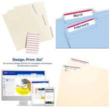 5201 Etiqueta para Folder Lser/Inkjet, 252 Etiquetas, color Rojo - Una talla - Ver 1