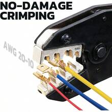 Crimping Heat Shrink Connectors - AWG 22 - 10 Ratchet Wire Terminal Crimper - Ratcheting Crimper Tools - Available Insulated Nylon Connectors And Electrical Wire Connectors - 8327 - 適用於非絕緣開口端子 - 查看 4