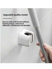 2pcs No Drill Mop Clip Suction Cup Mop Holder Wall Mount Mop Hook Broom Rack Mop Hanger Storage Clip