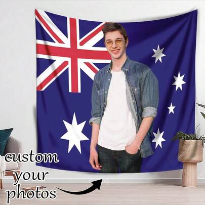 1pc Customizable Flag Tapestry, Can Print Photos And Text, Suitable For Birthday, Wedding, Halloween, Christmas, Party, Father's/Mother's Day, Home Decor, Bedroom Decoration, Room Decoration And Other Occasions