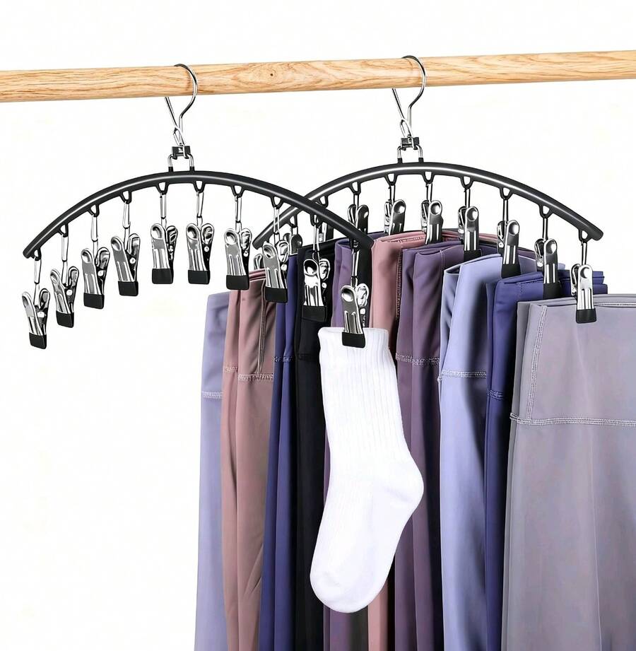 2 Pcs Perchas Para Pantalones De YogaOrganizador De Legging - Negro - Ver 1