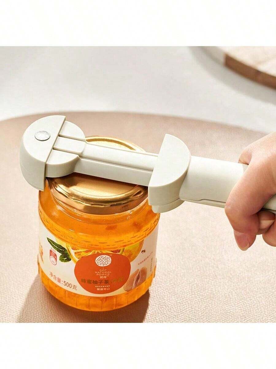 1pc Stainless Steel Multi-Function Jar Opener, Can Opener, Bottle Opener, Twist Cap Remover, Glass Jar Lid Opener - Multicolor - View 1