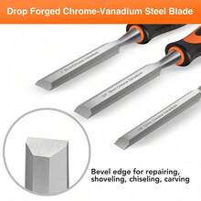Wood Chisel Set 10 Pieces Woodworking Tools Sharpening Stone With Storage Box UK - Orange - View 3