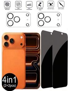 4-In-1 Tempered Glass Privacy Screen Protector (2 Pcs) + Lens Protector (2 Pcs), Anti-Spy, Compatible With IPhone 13/14/15/16/17 Plus Pro Max & 17 Air 16e Series – A Fashionable Phone Accessory With Upgraded Protection. The Perfect Holiday Gift, Screen Privacy, Modern Accessory, Stylish Protector, High-Quality Film, Smooth Surface, Privacy Filter, Gift Buyer, And Tech Enthusiast. - Black - View 32