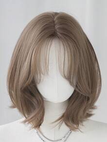 NAMM 12 Inch Short Curly Wigs For Women - Modest Fashion Wave Wig Curtain With Bangs, Brown Soft Silky Heat-Resistant Synthetic Fiber Wigs For Daily Use, Perfect For Holidays Music Festivals Celebrations-Sakura Celebrations Glam & Party Street Wear Photography Use - 棕色 - 查看 6