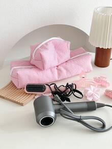 Bow Pattern Pink And Cute Quilted Makeup Bag,Hair Tool Pouch Organizer Bag,Large Capacity Travel Floral Cosmetic Bag Cute Pouch, Makeup Brushes Storage Bag For Women Make Up Bag Makeup Pouch Toiletry Bag Wash Bag Travel Essential Cruise Essentials Vacation Essentials For Men Women - Multicolor - View 7