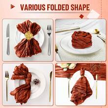10 Pack Terracotta Cheesecloth Napkins Fall Thanksgiving Cloth Napkins Set Of 10 Terracotta Dinner Table Napkins Bulk 21x21 Inches For Wedding Bridal Baby... - Terracotta - View 10