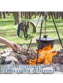 10个D型高品质铝合金登山扣，DIY攀岩扣，配件及钥匙扣，适用于户外徒步背包和日常佩戴，轻便多功能，男女通用，适合运动、探险和旅行 - 彩色 - 查看 4