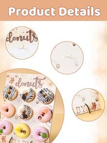 1 set Soporte de exhibición de donas de madera con 9 agujeros, estante de postre de madera con tema de oso marrón, estante de exhibición de donas para el hogar, estante para colocar alimentos para fiestas, estante para alimentos para fiestas de cumpleaños, bodas, eventos familiares, Soporte de exhibición de donas de madera para fiestas de Acción de Gracias, Navidad, Halloween, decoración para baby shower, bodas, despedidas de soltera, regalos para fiestas