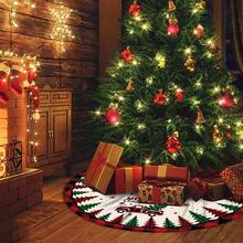 Tree Skirt Red Buffalo Plaid Xmas Tree Skirts 48 Inches Indoor Outdoor Tree Holiday Party Merry Signs Tree Skirts Holiday Decorations