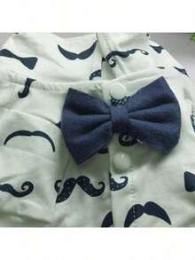 Gentleman Casual Bow Tie Shirt Pet Dog Clothes, Suitable For Small Dogs, All Season Wear, Anti-Shedding, For Cats, Chihuahua, Poodle, Holiday Party Supplies