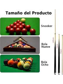 2Pcs Tacos de Billar Desmontables Pool Cue Stick Professional Palo de Snooker Billiard Cues de Billar Portátil Barra de Billiard Palo de Piscina para Principiantes Ejercicios de Entretenimiento 145cm - 1 - Ver 3