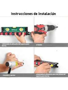 Porta Cañas de Pescar, Soporte para Caña de Pescar de Pared, Estante de Almacenamiento para Caña de Pescar, Estante para Caña de Pescar Montado en La pared, con Capacidad de 6 Cañas, Horizontal,Azul - Rojo - Ver 4