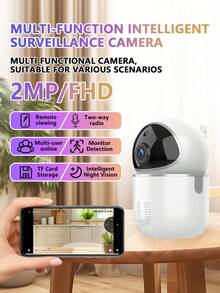 Indoor Smart Security Camera 360° Rotation Baby Pet Monitor With Two-Way Audio And SD Card Video Storage