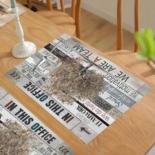 1 件/4 件/6 件亚麻餐垫，印有激励团队精神的图案，适合餐桌、四季装饰、现代可洗桌垫、家居装饰、杯垫、厨房餐垫、室内/室外派对装饰、理想礼物 - 彩色 - 查看 9