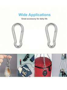 10个D型高品质铝合金登山扣，DIY攀岩扣，配件及钥匙扣，适用于户外徒步背包和日常佩戴，轻便多功能，男女通用，适合运动、探险和旅行 - 彩色 - 查看 7