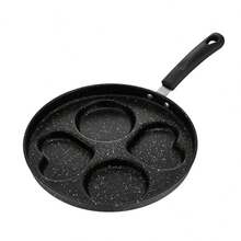 1 sartén antiadherente de acero inoxidable, sartén de desayuno de varias etapas con moldes para hamburguesas y huevos, mango, adecuada para estufas de gas, placas de inducción - Negro - Ver 11