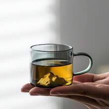 مجموعة أكواب زجاجية شفافة للاستمتاع بمشاهدة الجبال، أكواب شاي داخلية من الزجاج البورسليكاتي عالي الجودة، زجاج شفاف مع مقبض لتذوق الشاي الكونغ فو، أكواب شاي، أكواب قهوة، أكواب عصير