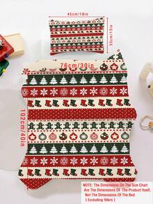 1/2 Stücke Weihnachts-Strick-Stil Bettbezug Set mit festlichem Muster, rote Bettwäsche (1 Bettbezug + 1 Kissenbezug ohne Füllung), Feiertags-Bettwäsche für Kinder/Kleinkinder, Weihnachts-Schlafzimmer Dekoration