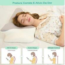 Orthopedic Pillow With Cervical Wings Anti-Snoring Apnea Ergonomic Premium Foam Comfortable - 彩色 - 查看 5