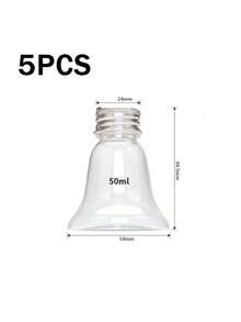 5/10 pièces, Boîte d'emballage de bouteille ampoule de 50 ml, Bouteille en plastique PET transparent, Décoration de Noël suspendue DIY Cloche de fête Bouteille de boisson
