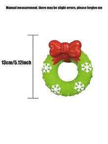 1 Stück Weihnachtskranz Quietsch-PVC Hundespielzeug, interaktives Welpenspielzeug, perfektes Hundespielzeug für Weihnachtsferien, robustes Weihnachts-Haustier-Spielzeug, Weihnachts-Beißspielzeug für Haustiere, Weihnachten für Haustiere, Weihnachtsgeschenk für Hunde, Weihnachtsschmuck für Hunde, Weihnachts-Quietschspielzeug für Hunde, Weihnachtsstrumpf Geschenkzubehör, neuartige Weihnachts-Haustierzubehör, perfektes Weihnachtsgeschenk für Haustiere