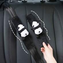 1-3 Coprivolante per auto a tema panda, protezione per le spalle, coprimanubrio in peluche caldo, accessori decorativi per interni auto
