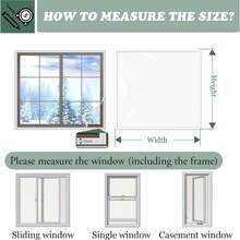 1 قطعة من مادة EVA سهلة الالتصاق، غشاء عازل للنوافذ شفاف سميك - منع التسرب، لاصق ذاتي، بدون حاجة للثقب - يحافظ على البرودة، مثالي لراحة المنزل في الشتاء