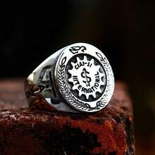 1 buah cincin stainless steel ukuran AS, gaya modis, cocok sebagai hadiah untuk teman, kolega, ayah, ibu, pacar, dan pasangan. - Perak - View 5
