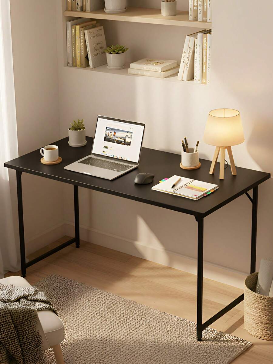 Computer Desk 47 Inch Study Writing Table,Workstation Adjustable Feet,Gaming Desk Modern Furniture For Home Office - màu đen - Xem 1