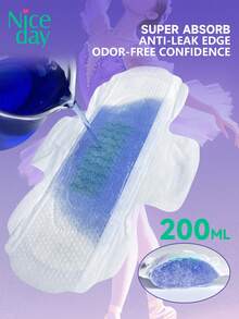 Niceday 48pcs/6packs, 285mm Negative Ion Sanitary Pads, Overnight Panty Liners, Ultra-Thin Period Pads, Soft Menstrual Pads, Super Absorbent, Extra Dry, Leak-Proof, Breathable, Non-Irritating, Comfortable For Intimate Area