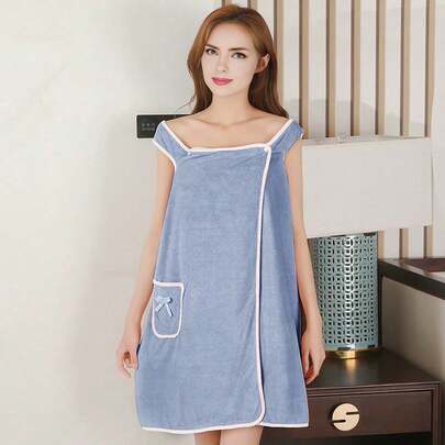 10piezasFalda de Ducha usable para Mujer, Bata de baño usable de Lana, Vestido de Toalla Envolvente para SPA de Ducha, Toalla de baño usable (F,31.5x53 Inch)