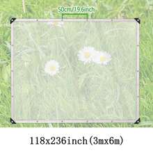 1pc Transparent Polyethylene Tarp With Grommets | 6-Layer White Edge Binding & 4 Reinforced Corners | 50cm Grommet Spacing + 5m Rope Included - Waterproof Cover For Gazebos, Chicken Coops, Porches, Balconies, Patios, Garden Plants & Camping (Clear)