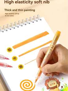 84色软头免压绘画涂鸦叠加笔直型液体丙烯马克笔，适用于石头、玻璃、陶瓷、复活节彩蛋、金属、木材，防水 - 直液式丙烯酸馬克筆 - 查看 8