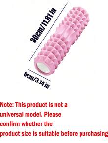 1pc 瑜伽滚轮，空心健身器材狼牙棒，新月泡沫滚轮，肌肉放松按摩滚轮，瘦腿小工具，瑜伽泡沫滚轮，肌肉放松按摩棒，瑜伽普拉提初学者狼牙棒，泡沫滚轮配件，空心瑜伽柱 - 粉色 - 查看 4